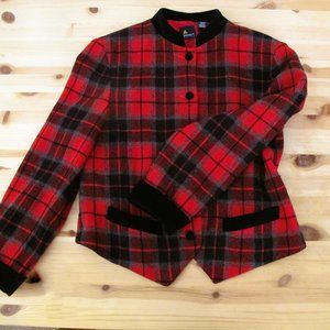 Liz Sport Red Plaid Blazer